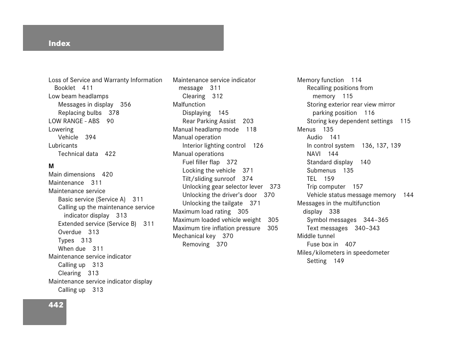 Mercedes-Benz G-Class 2007 Owners Manual User Manual | Page 443 / 457