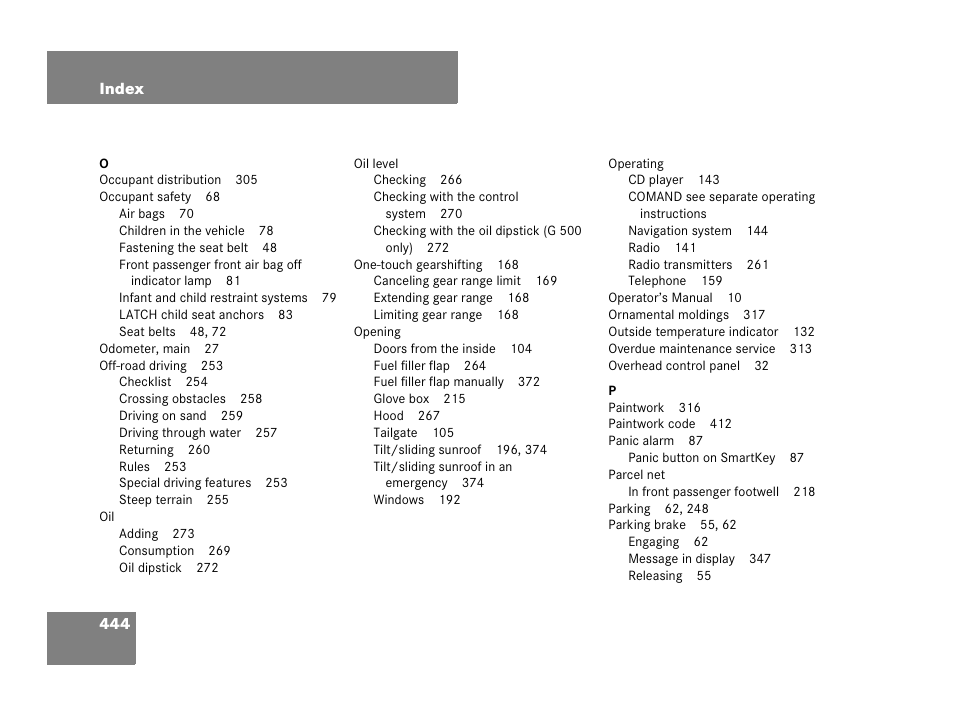 Mercedes-Benz G-Class 2007 Owners Manual User Manual | Page 445 / 457