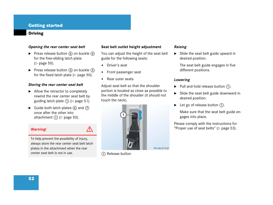 Mercedes-Benz G-Class 2007 Owners Manual User Manual | Page 53 / 457