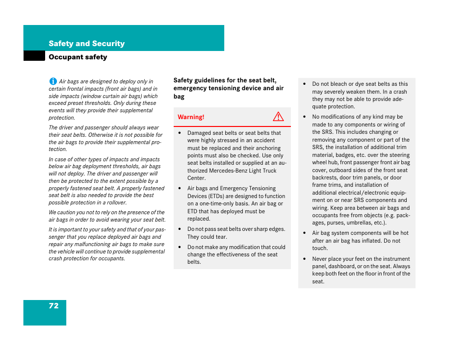 Mercedes-Benz G-Class 2007 Owners Manual User Manual | Page 73 / 457