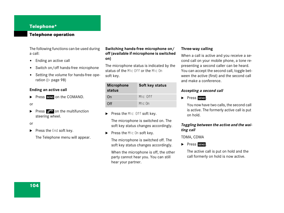 Mercedes-Benz G-Class 2007 COMAND Manual User Manual | Page 104 / 206