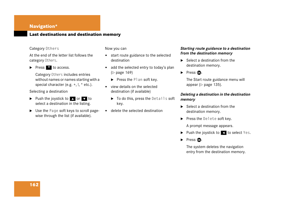 162 navigation | Mercedes-Benz G-Class 2007 COMAND Manual User Manual | Page 162 / 206