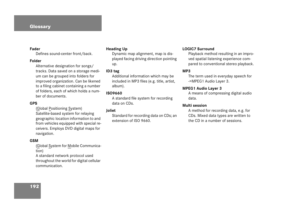 Mercedes-Benz G-Class 2007 COMAND Manual User Manual | Page 192 / 206