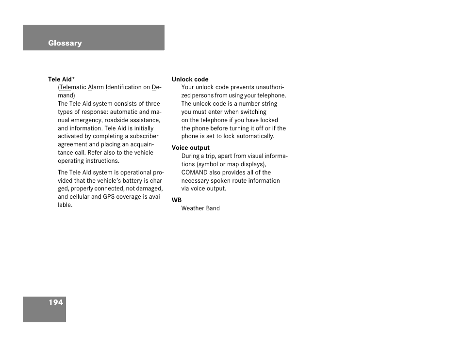 Mercedes-Benz G-Class 2007 COMAND Manual User Manual | Page 194 / 206