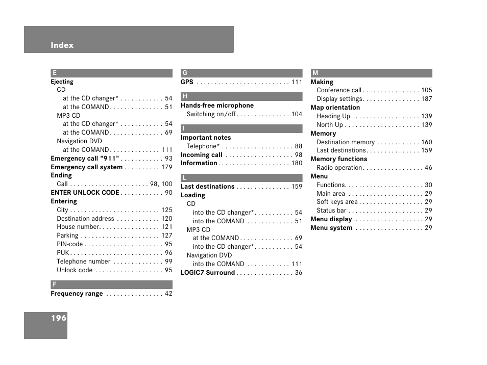 Mercedes-Benz G-Class 2007 COMAND Manual User Manual | Page 196 / 206