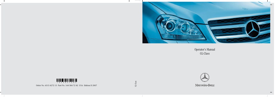 Mercedes-Benz GL-Class 2007 Owners Manual User Manual | 595 pages