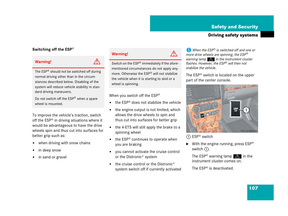107 safety and security | Mercedes-Benz GL-Class 2007 Owners Manual User Manual | Page 108 / 595