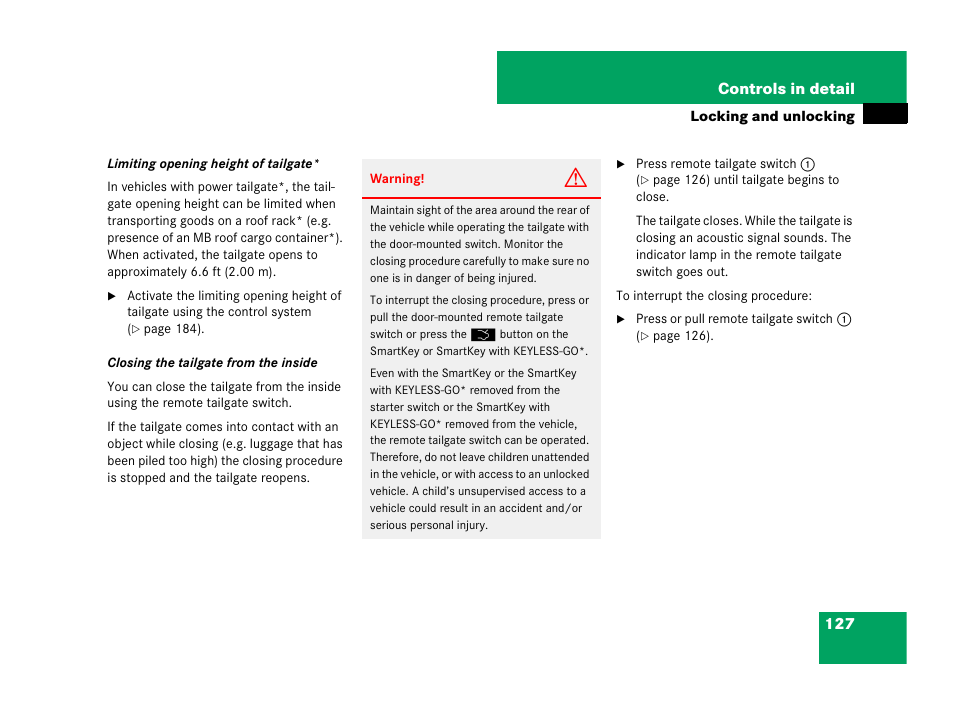 Mercedes-Benz GL-Class 2007 Owners Manual User Manual | Page 128 / 595