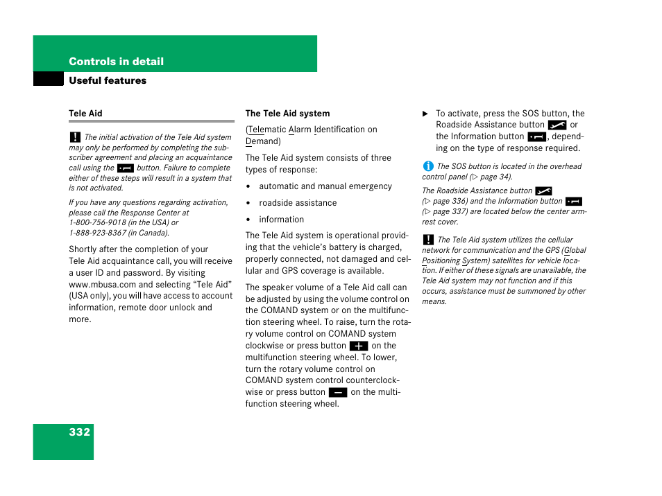 Tele aid | Mercedes-Benz GL-Class 2007 Owners Manual User Manual | Page 333 / 595