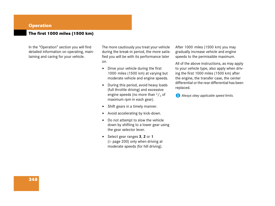 The first 1000 miles (1500 km), 348 operation | Mercedes-Benz GL-Class 2007 Owners Manual User Manual | Page 349 / 595