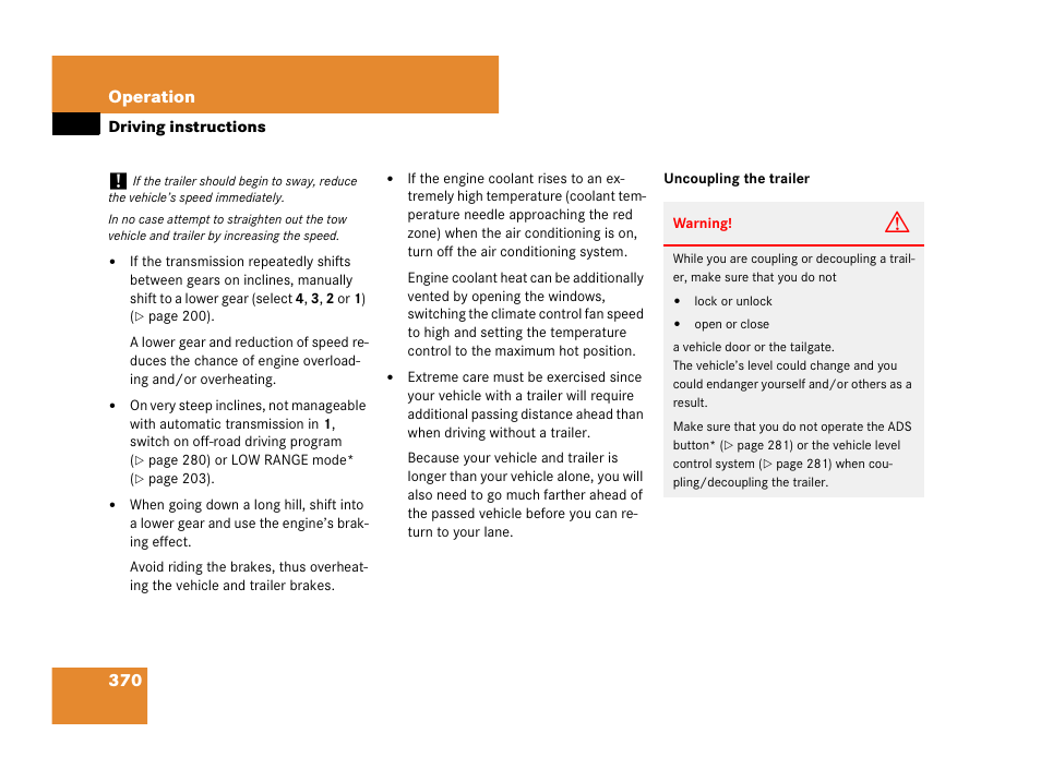 370 operation | Mercedes-Benz GL-Class 2007 Owners Manual User Manual | Page 371 / 595