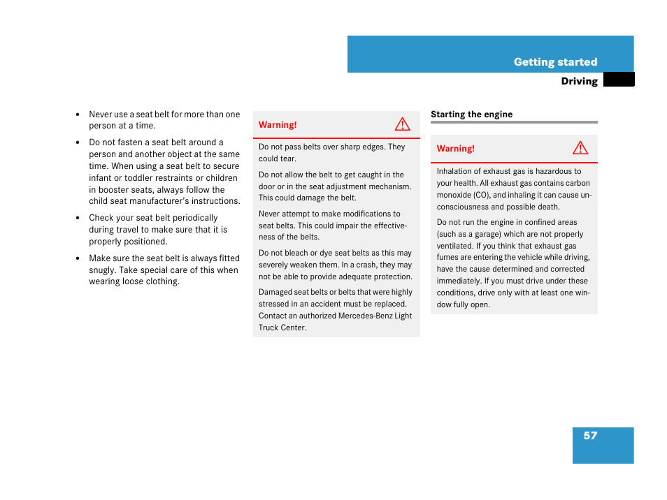 Automatic transmission:starting the engine, Starting the engine | Mercedes-Benz GL-Class 2007 Owners Manual User Manual | Page 58 / 595