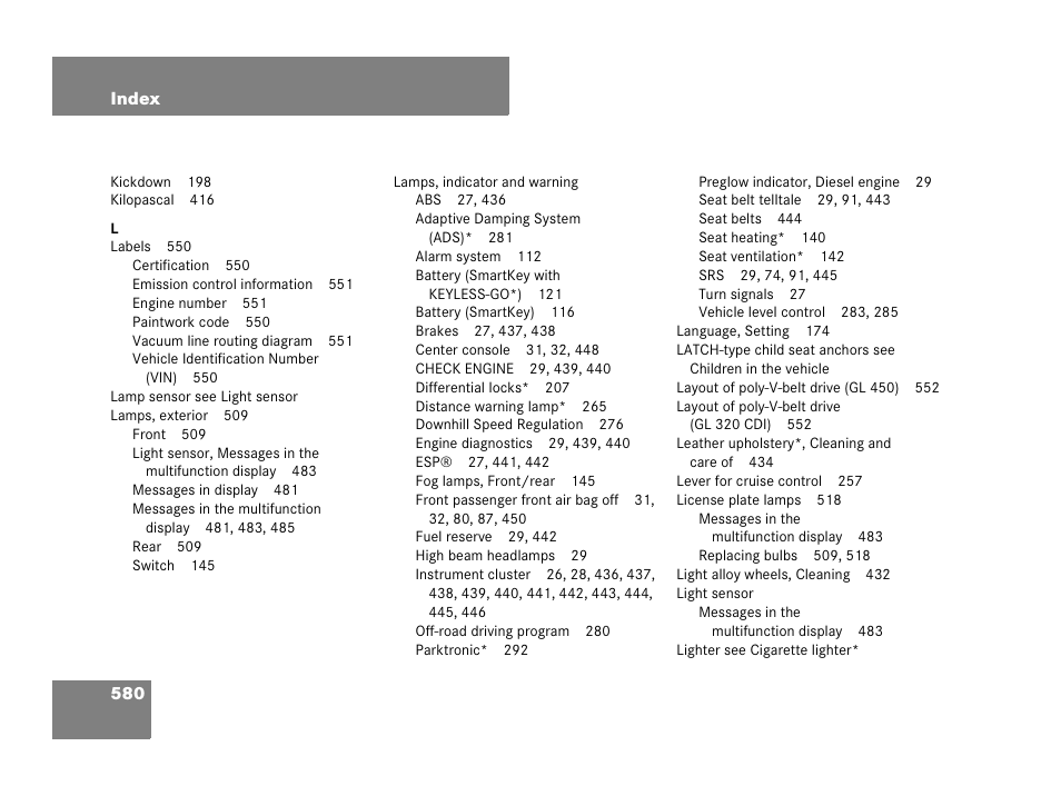 Mercedes-Benz GL-Class 2007 Owners Manual User Manual | Page 581 / 595