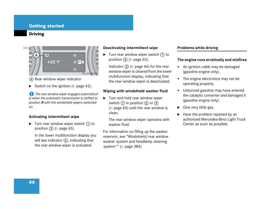 Problems:while driving, Problems while driving | Mercedes-Benz GL-Class 2007 Owners Manual User Manual | Page 67 / 595