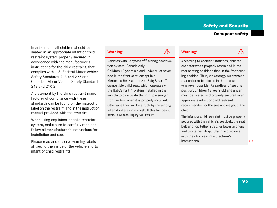 95 safety and security | Mercedes-Benz GL-Class 2007 Owners Manual User Manual | Page 96 / 595