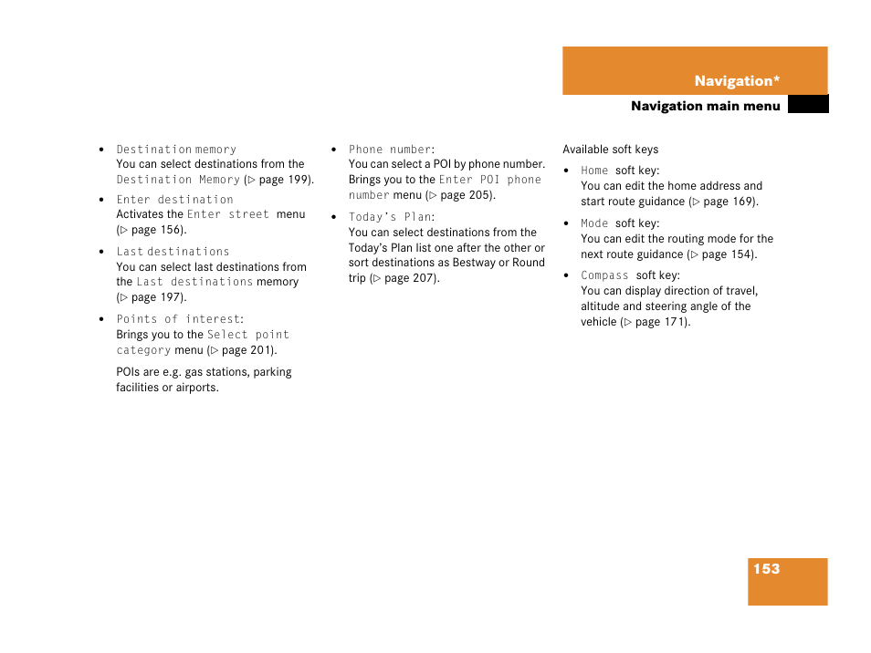 153 navigation | Mercedes-Benz R-Class 2007 COMAND Manual User Manual | Page 155 / 242