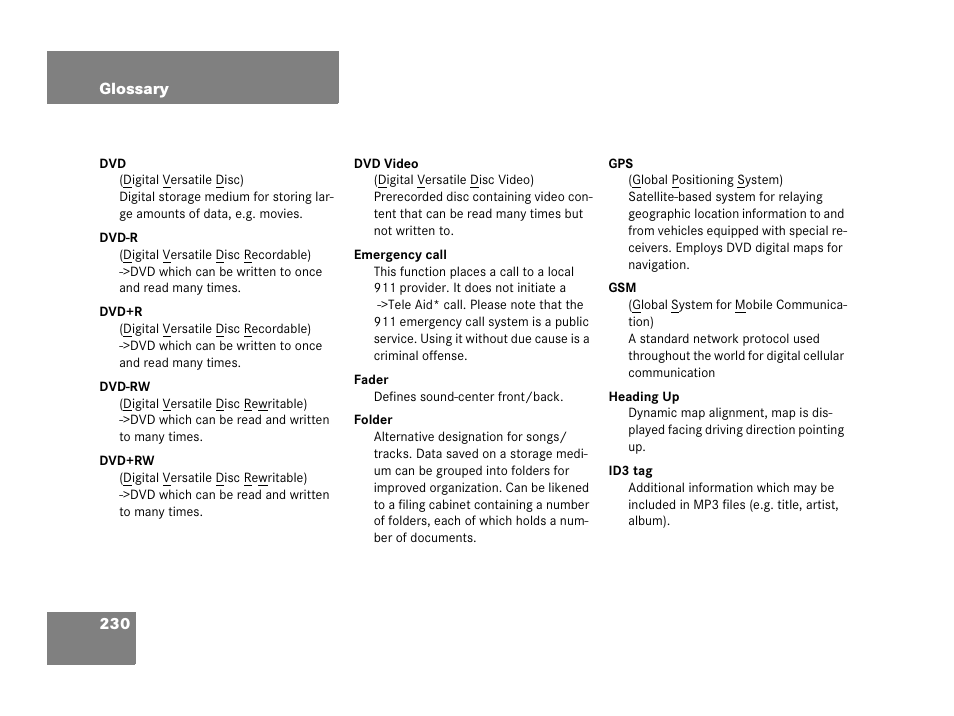 Mercedes-Benz R-Class 2007 COMAND Manual User Manual | Page 232 / 242