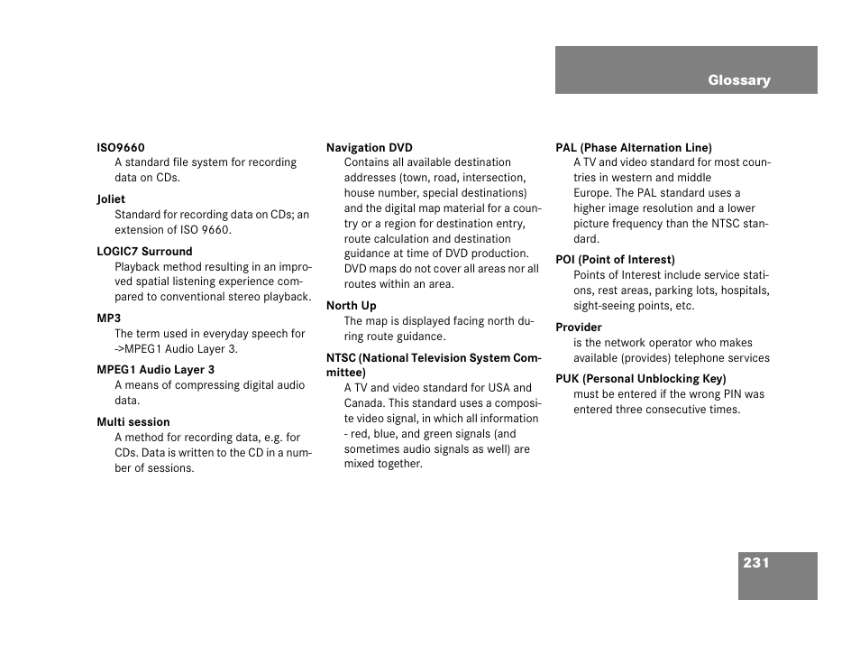 Mercedes-Benz R-Class 2007 COMAND Manual User Manual | Page 233 / 242