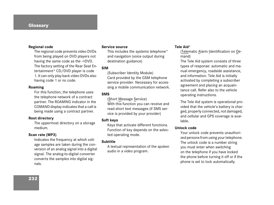 Mercedes-Benz R-Class 2007 COMAND Manual User Manual | Page 234 / 242