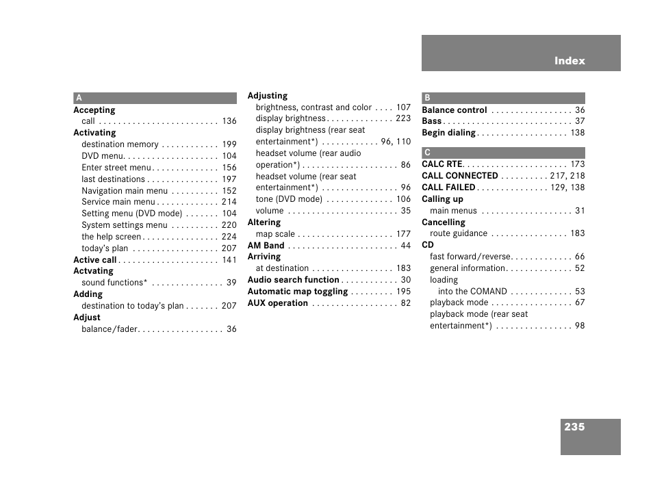 Mercedes-Benz R-Class 2007 COMAND Manual User Manual | Page 237 / 242