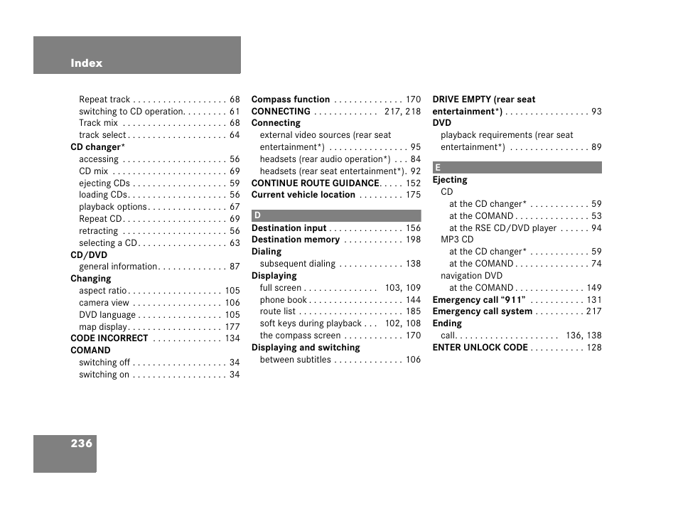 Mercedes-Benz R-Class 2007 COMAND Manual User Manual | Page 238 / 242