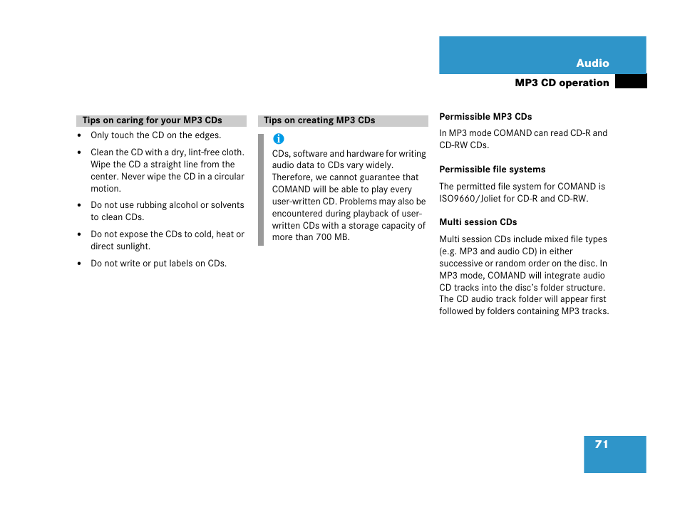 Mercedes-Benz R-Class 2007 COMAND Manual User Manual | Page 73 / 242