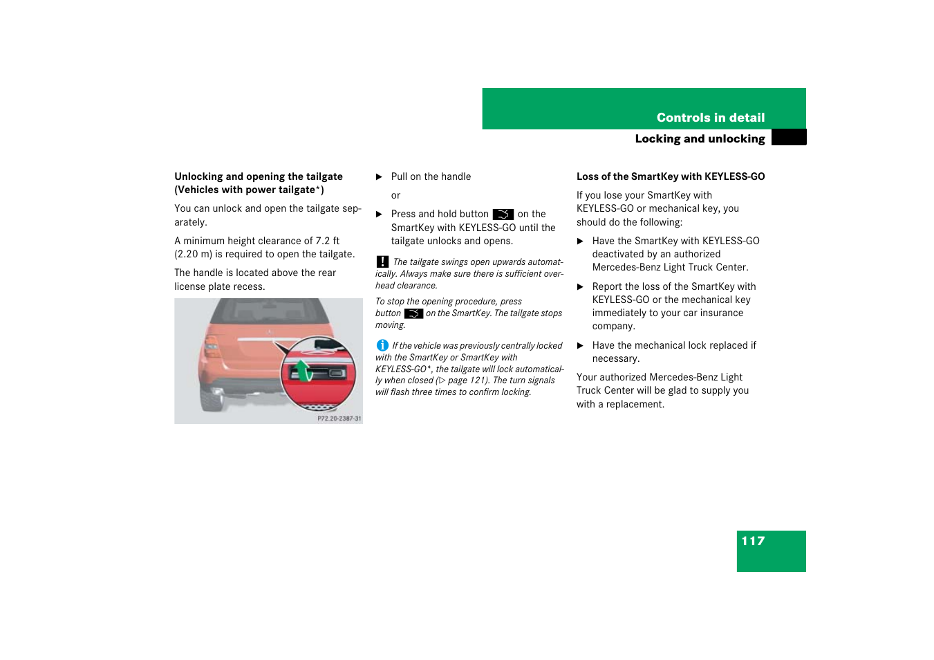 Mercedes-Benz M-Class 2007 Owners Manual User Manual | Page 118 / 585