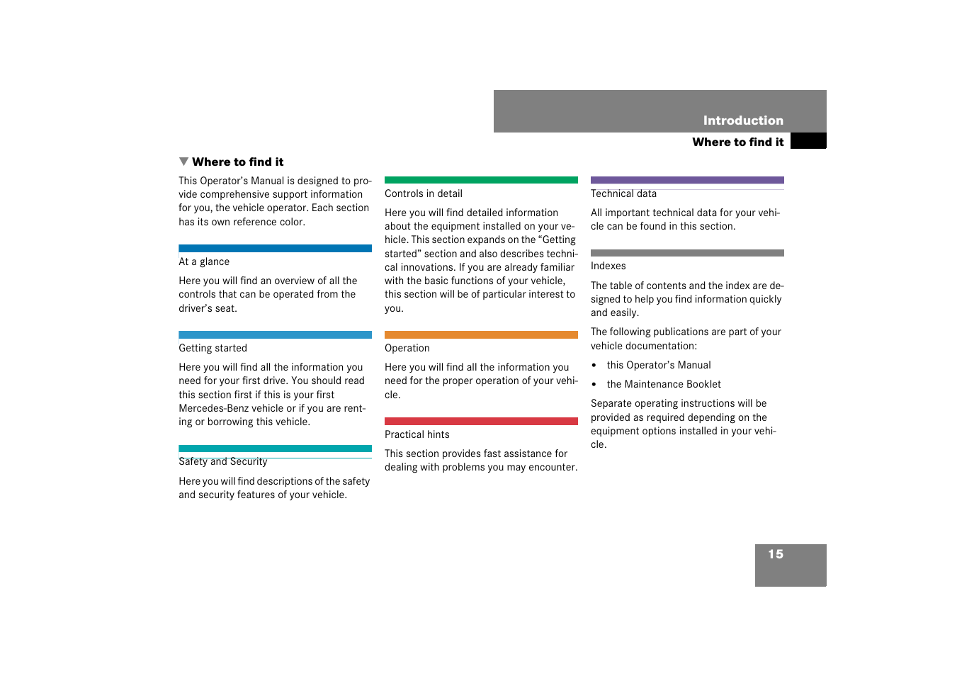 Where to find it | Mercedes-Benz M-Class 2007 Owners Manual User Manual | Page 16 / 585