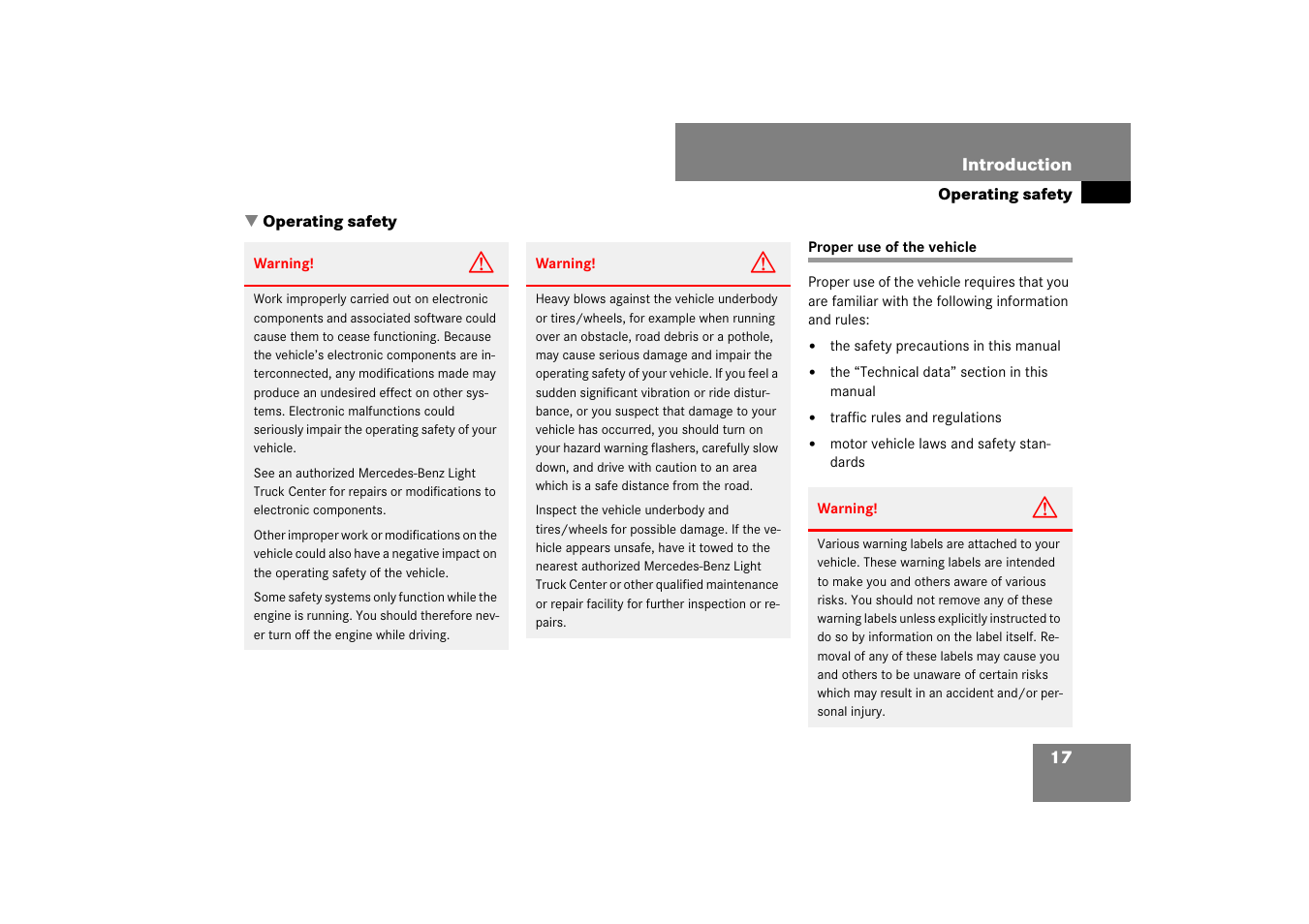 Operating safety, Proper use of the vehicle | Mercedes-Benz M-Class 2007 Owners Manual User Manual | Page 18 / 585