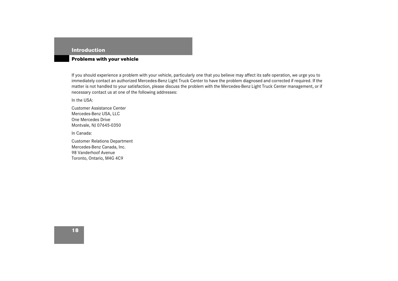 Problems:with the vehicle, Problems with your vehicle | Mercedes-Benz M-Class 2007 Owners Manual User Manual | Page 19 / 585
