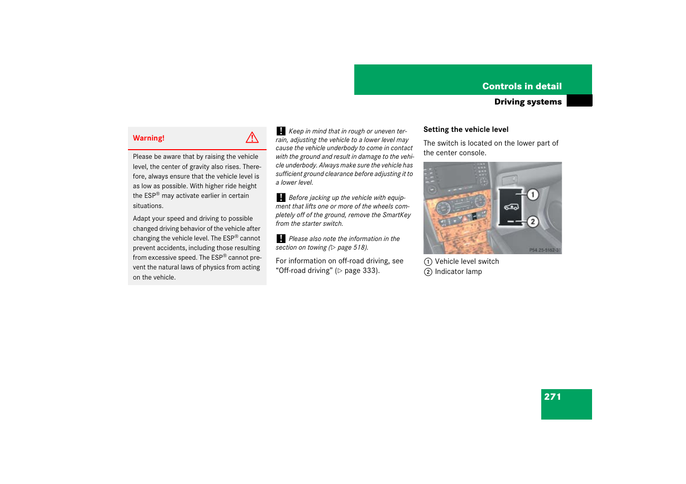 Switch | Mercedes-Benz M-Class 2007 Owners Manual User Manual | Page 272 / 585