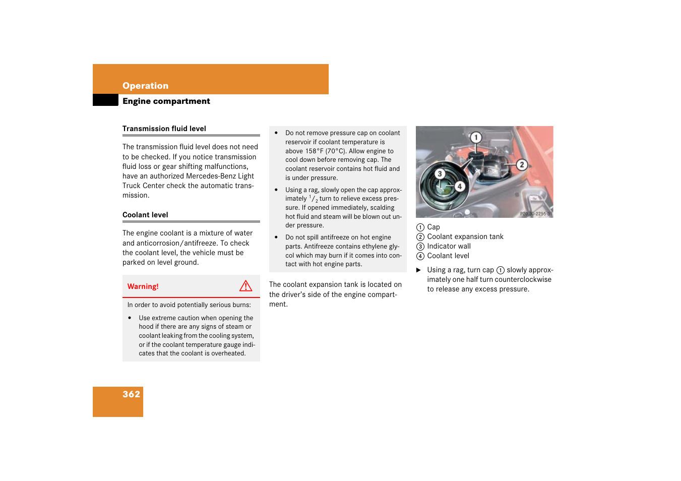 Fluids:automatic transmission fluid, Coolant, Transmission fluid level coolant level | Necessary, See “coolant level | Mercedes-Benz M-Class 2007 Owners Manual User Manual | Page 363 / 585