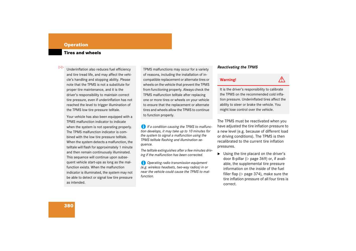 Mercedes-Benz M-Class 2007 Owners Manual User Manual | Page 381 / 585