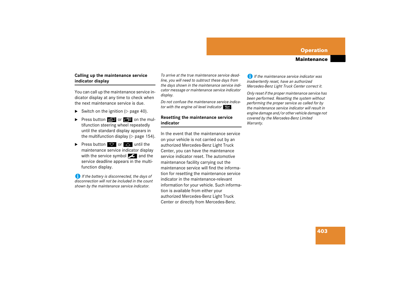 Maintenance:calling up service indicator display, Maintenance:resetting service indicator | Mercedes-Benz M-Class 2007 Owners Manual User Manual | Page 404 / 585