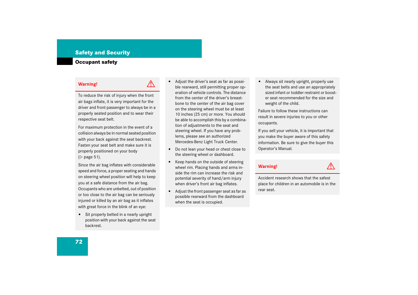 Mercedes-Benz M-Class 2007 Owners Manual User Manual | Page 73 / 585