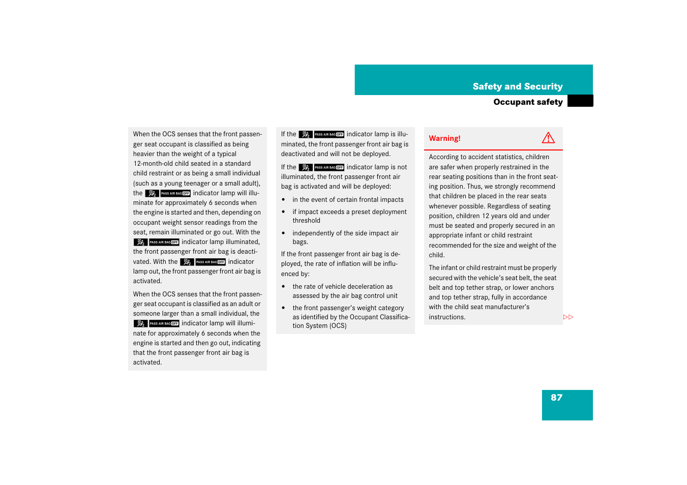 Mercedes-Benz M-Class 2007 Owners Manual User Manual | Page 88 / 585