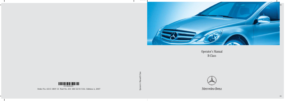 Mercedes-Benz R-Class 2007 Owners Manual User Manual | 570 pages
