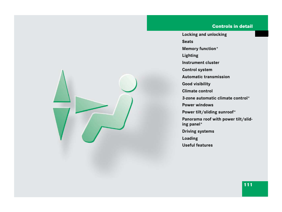 Controls in detail | Mercedes-Benz R-Class 2007 Owners Manual User Manual | Page 112 / 570