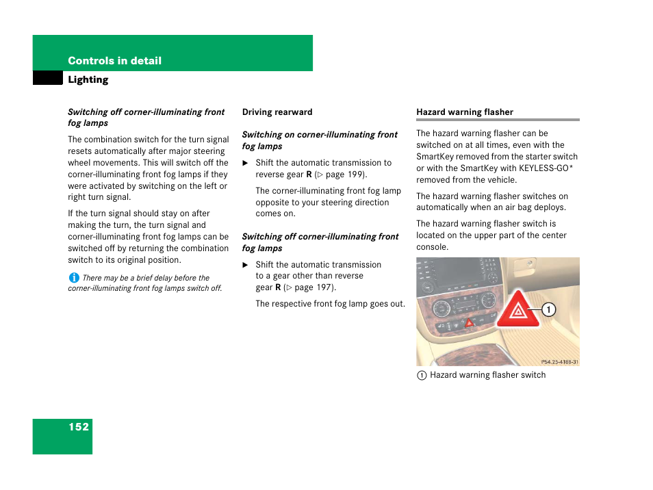 Hazard warning flasher | Mercedes-Benz R-Class 2007 Owners Manual User Manual | Page 153 / 570