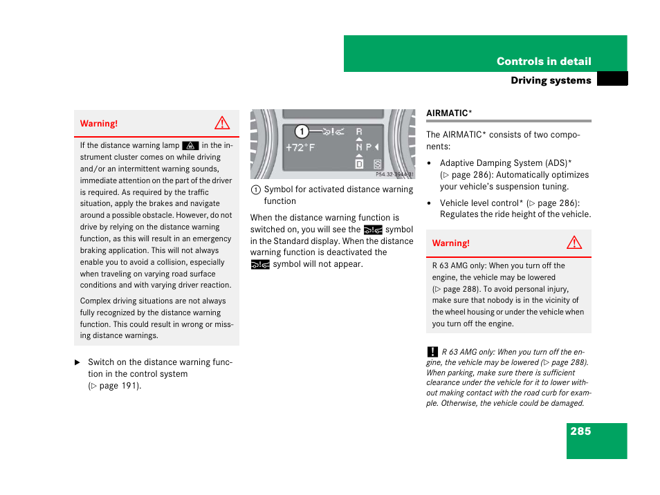 Airmatic, See “airmatic | Mercedes-Benz R-Class 2007 Owners Manual User Manual | Page 286 / 570