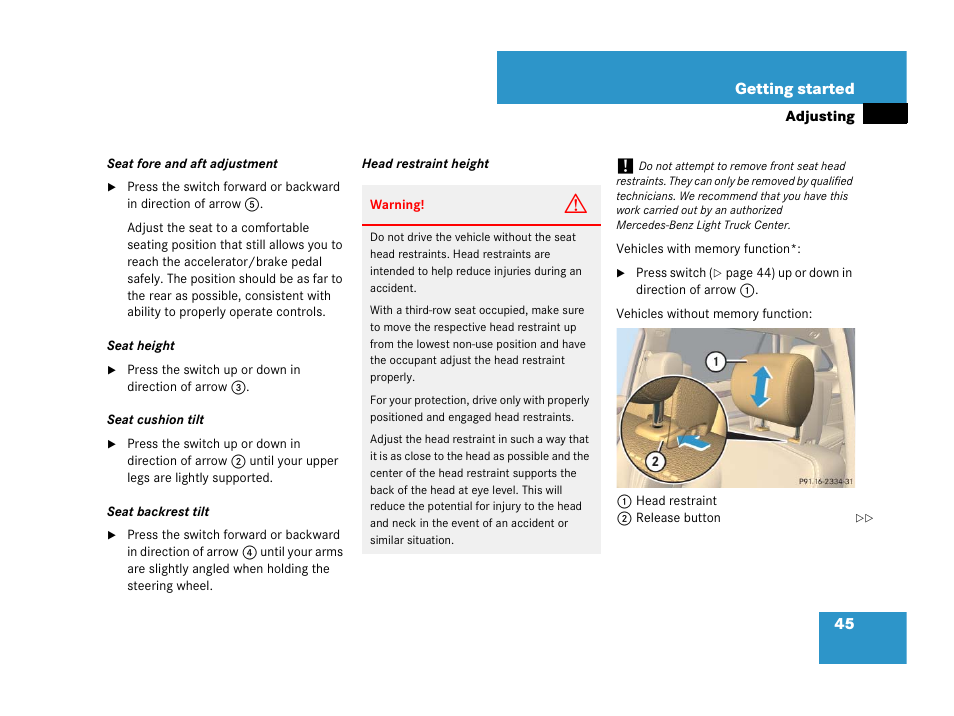 Mercedes-Benz R-Class 2007 Owners Manual User Manual | Page 46 / 570