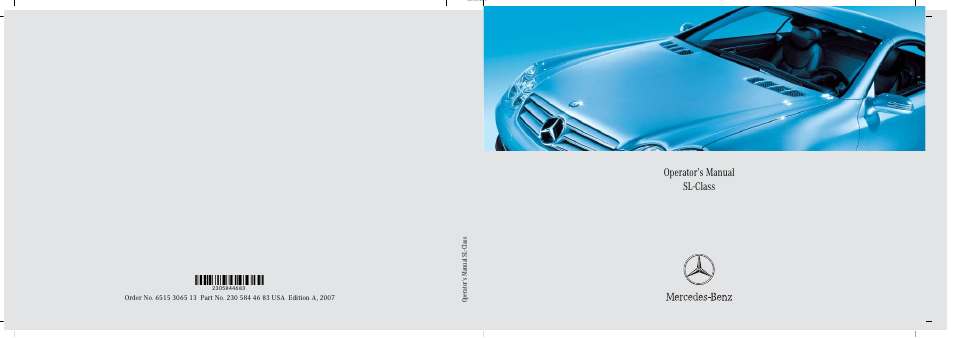 Mercedes-Benz SL-Class 2007 Owners Manual User Manual | 473 pages