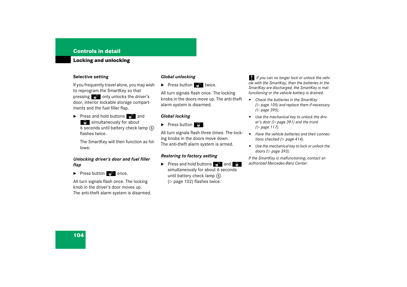 Mercedes-Benz SL-Class 2007 Owners Manual User Manual | Page 105 / 473