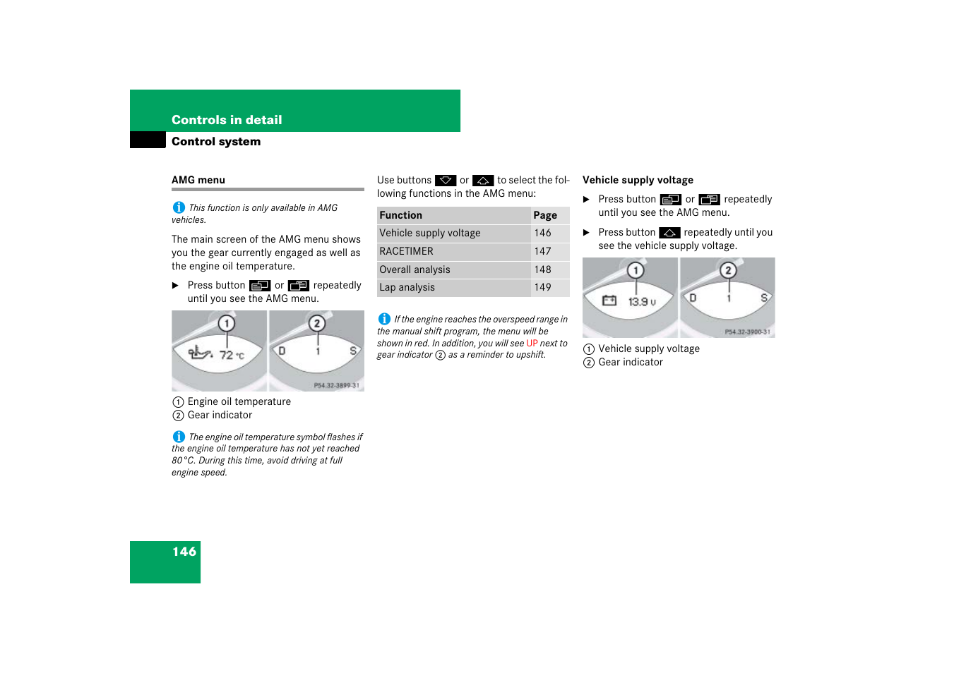 Menus:amg, Amg menu | Mercedes-Benz SL-Class 2007 Owners Manual User Manual | Page 147 / 473