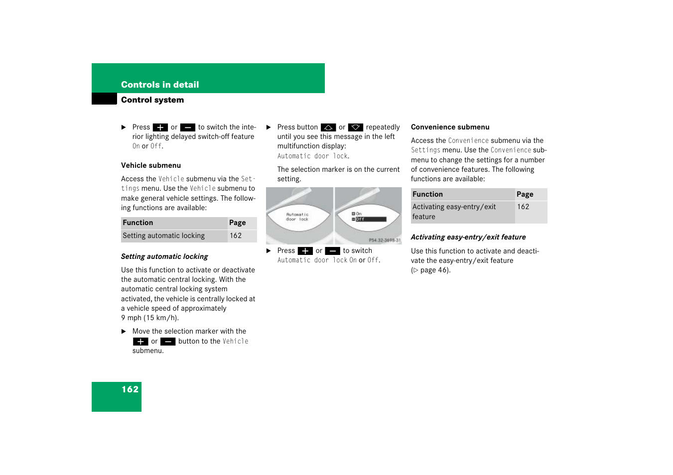 Control system | Mercedes-Benz SL-Class 2007 Owners Manual User Manual | Page 163 / 473