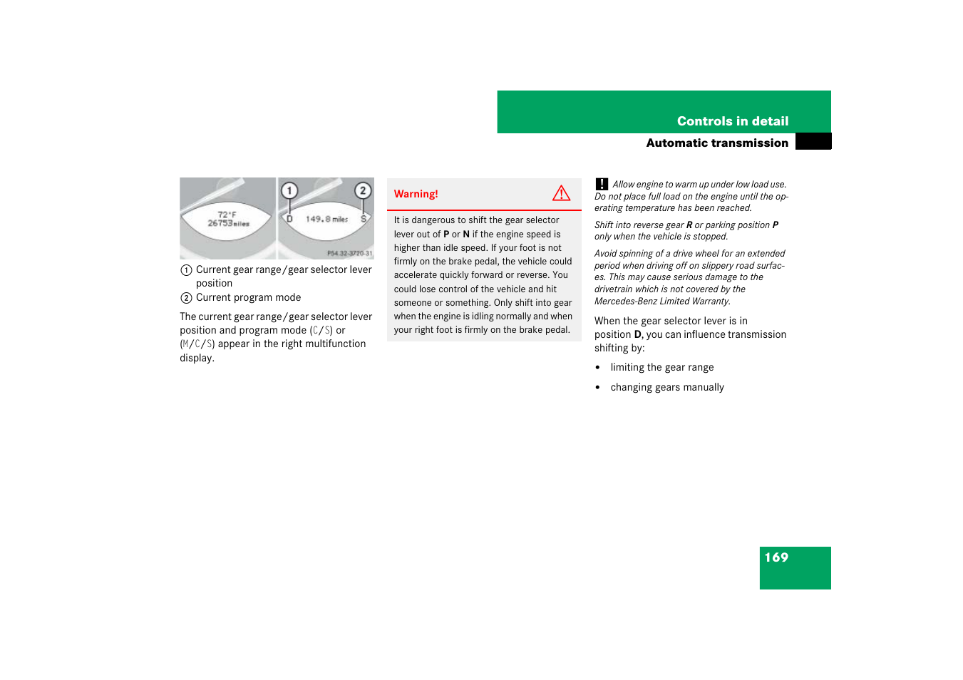 Mercedes-Benz SL-Class 2007 Owners Manual User Manual | Page 170 / 473