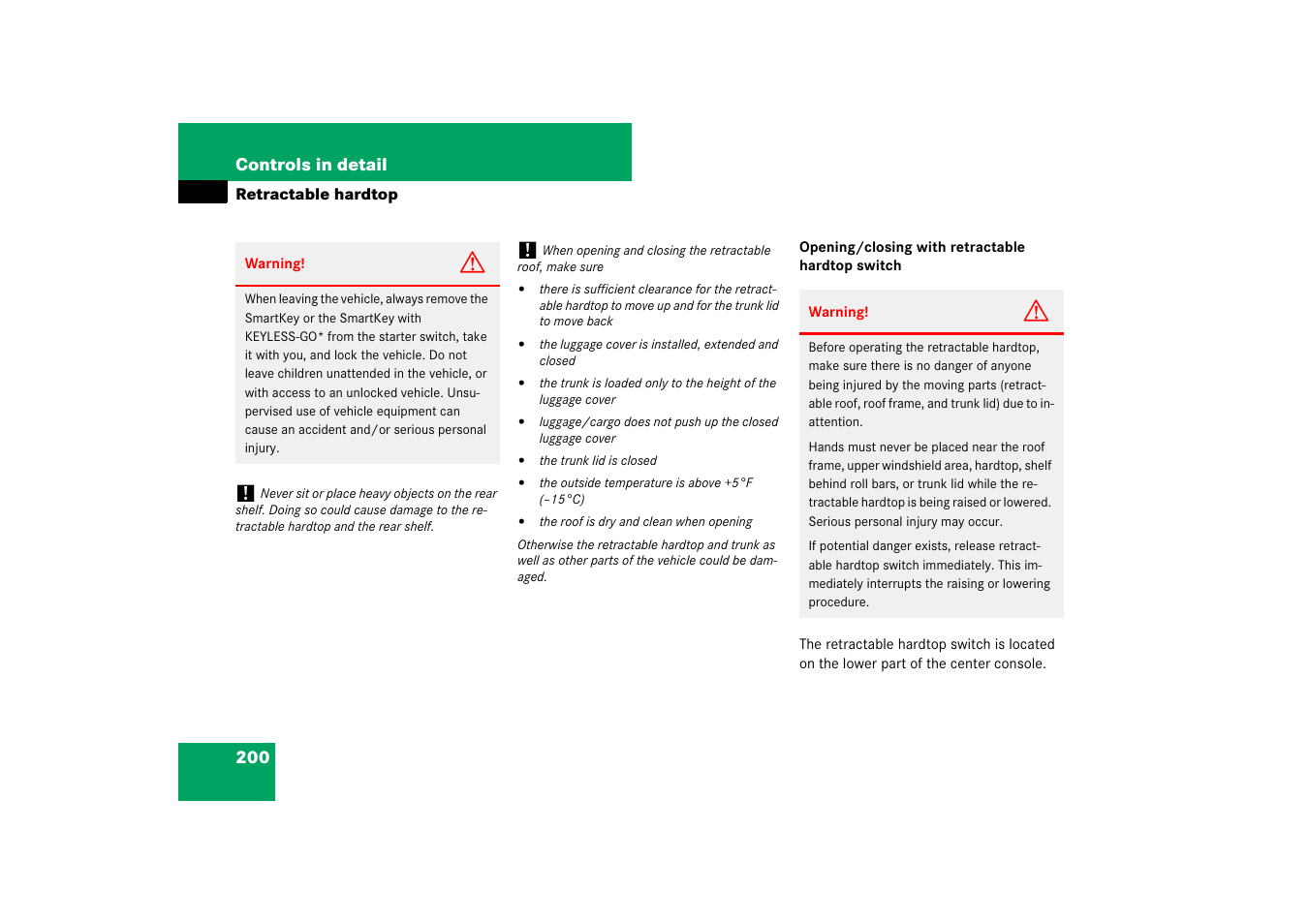 Mercedes-Benz SL-Class 2007 Owners Manual User Manual | Page 201 / 473