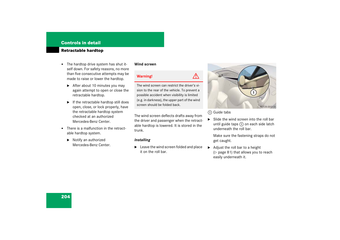 Mercedes-Benz SL-Class 2007 Owners Manual User Manual | Page 205 / 473