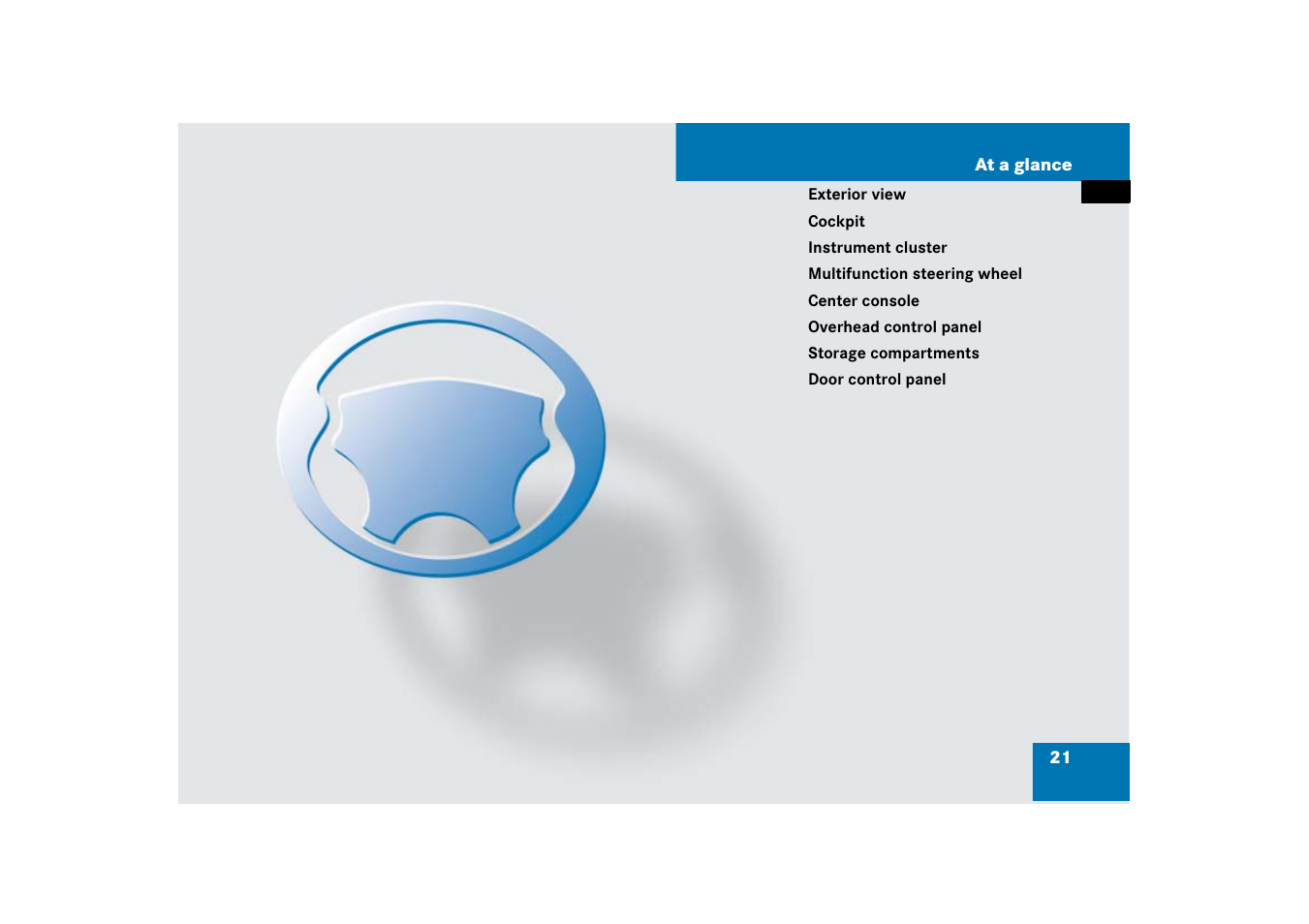 At a glance | Mercedes-Benz SL-Class 2007 Owners Manual User Manual | Page 22 / 473