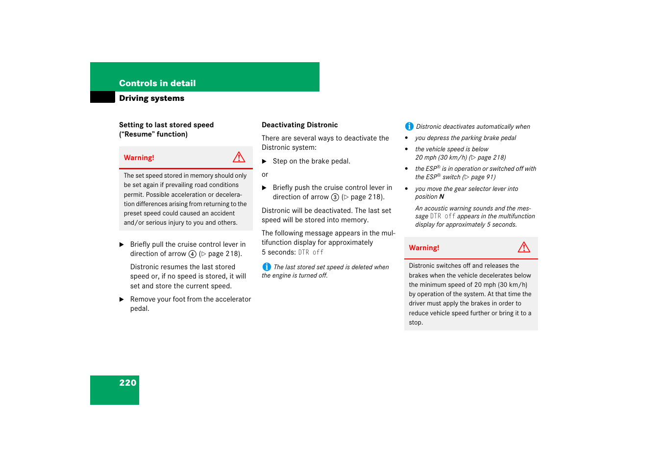 Ation, Tivated | Mercedes-Benz SL-Class 2007 Owners Manual User Manual | Page 221 / 473